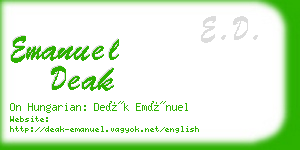 emanuel deak business card